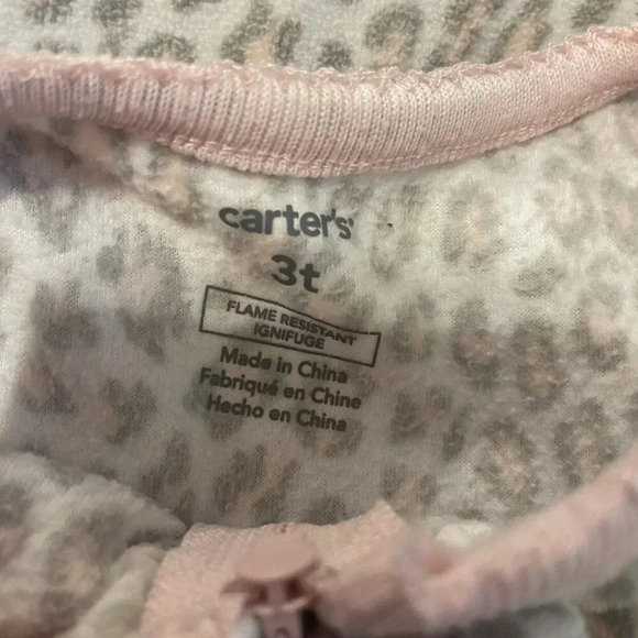 3T Carter's Cat Fleece Long Sleeve Footed Pajamas - Picture 5 of 6